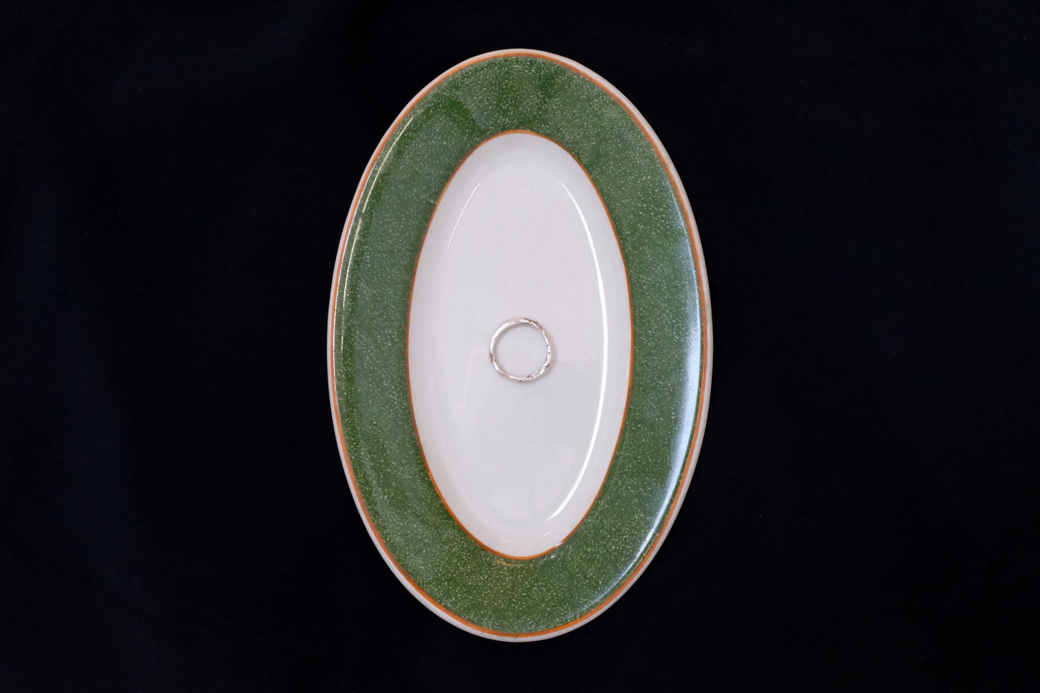Royal Vintage Ring Single Dish with Green Rim