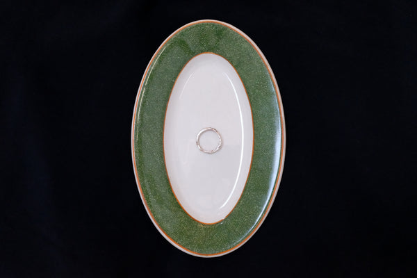 Royal Vintage Ring Dish with Green Rim Two Pack