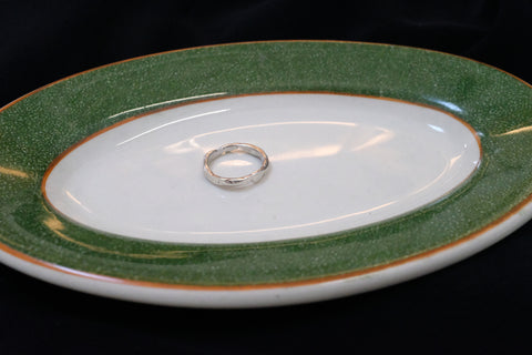 Royal Vintage Ring Dish with Green Rim Two Pack