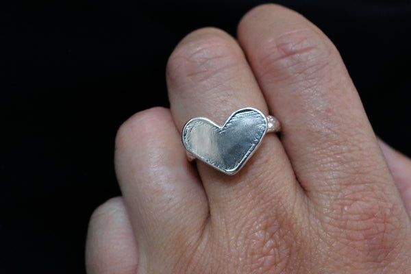 Silver Heart Ring - The Deep Jewelry
